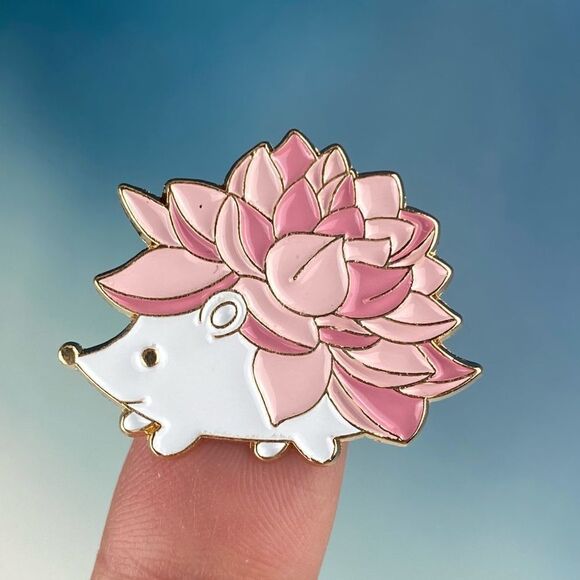 Jewelry - Pink Porcupine Enamel Pin/ Brooch Lapel